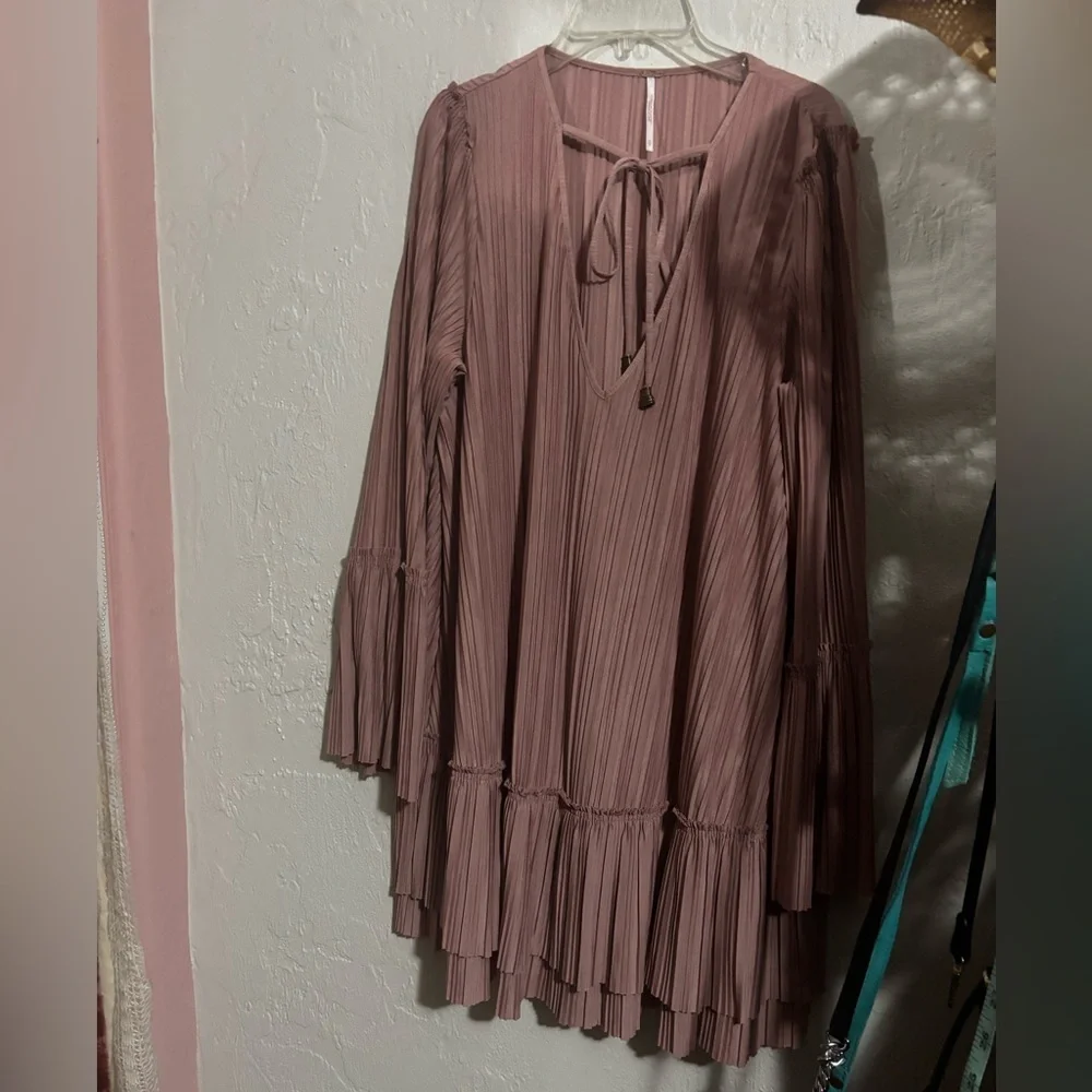 Free People Can’t Help It Pleated Mini Dress Size S